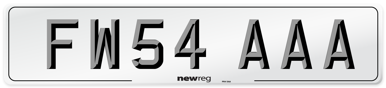 FW54 AAA Number Plate from New Reg